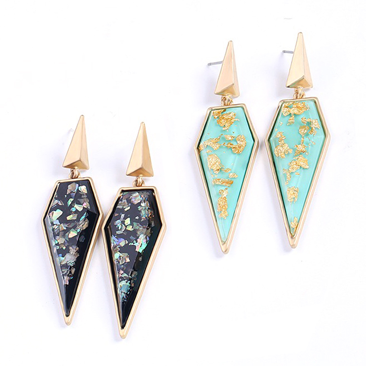 Color shell stone earring