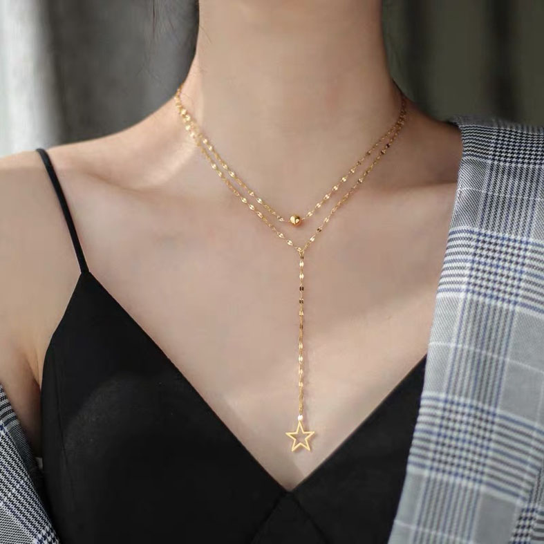Double chain fashion necklace